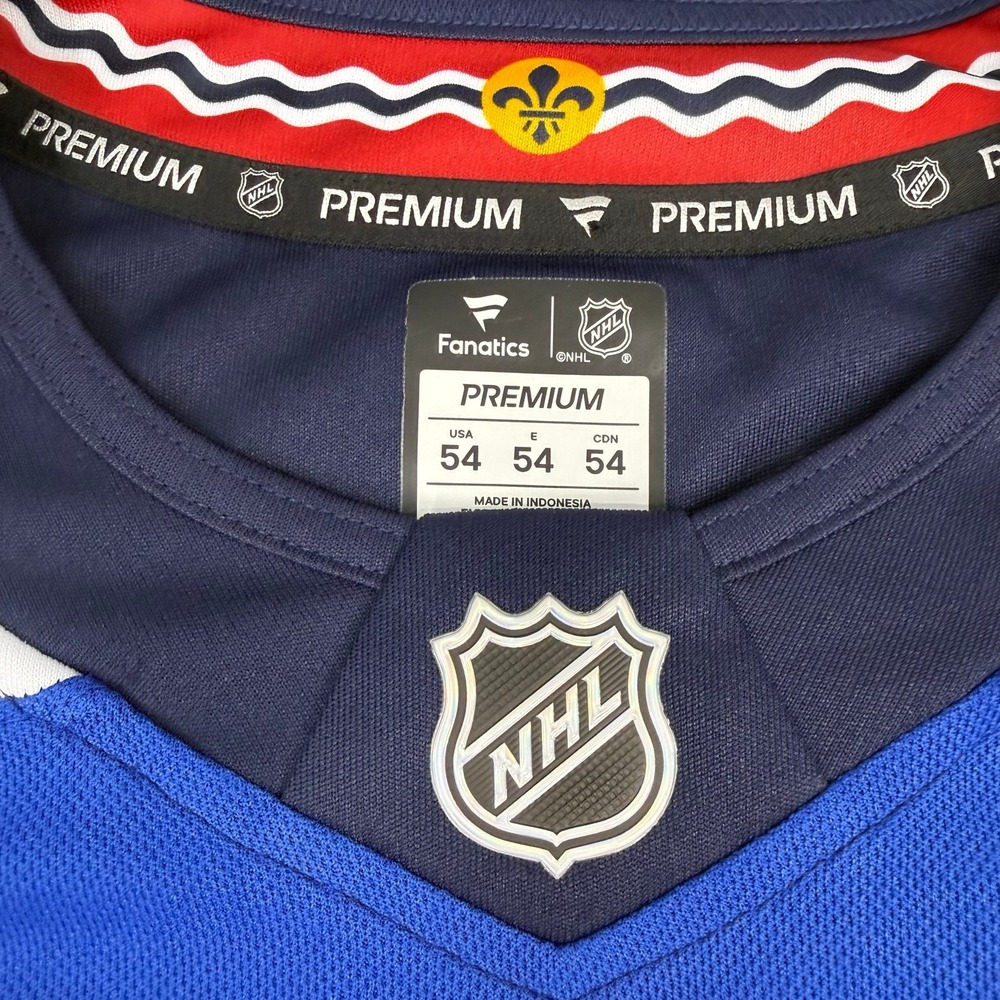 St Louis Blues Fanatics Premium Jersey Size 54 With Fight Strap Blue Home - Picture 2 of 4